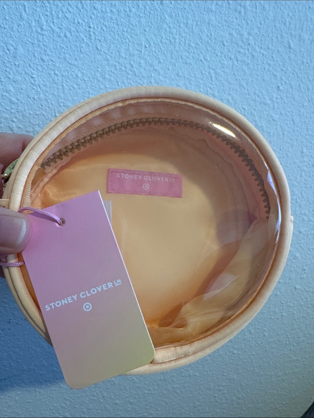 Stoney Clover Lane For Target Clear Peach Round Pouch NWT